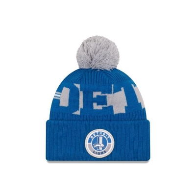 Blue Detroit Lions Hat - New Era NFL Historic Cold Weather Sport Knit Beanie USA4172096